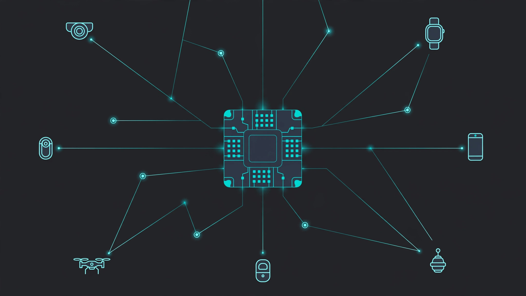 AI semiconductor chip macro photograph
